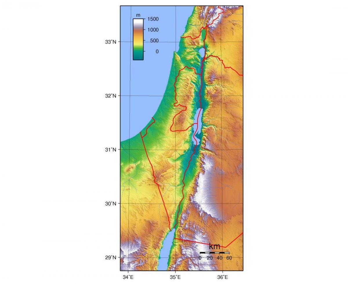 mapa ng israel elevation