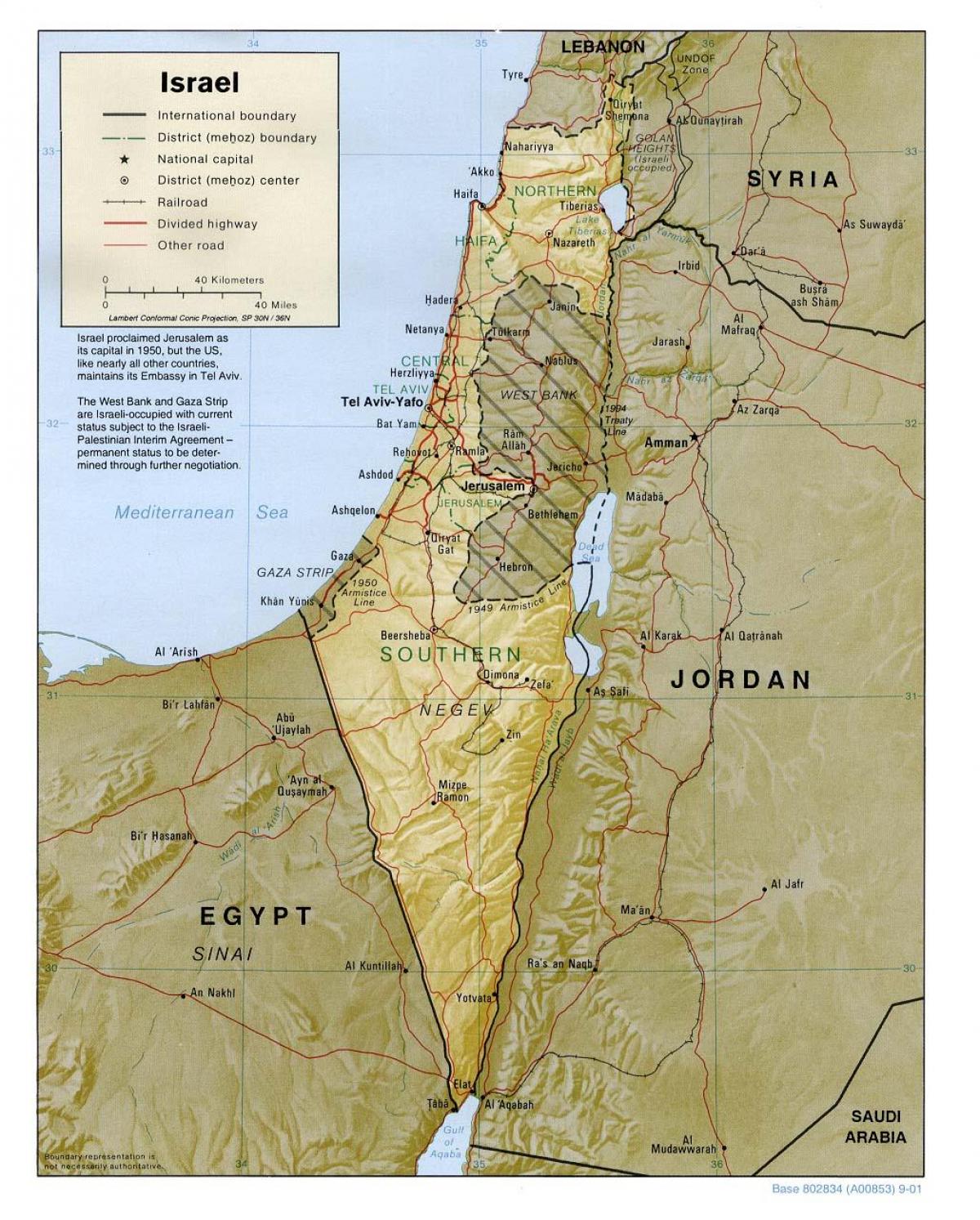 mapa ng israel heograpiya 