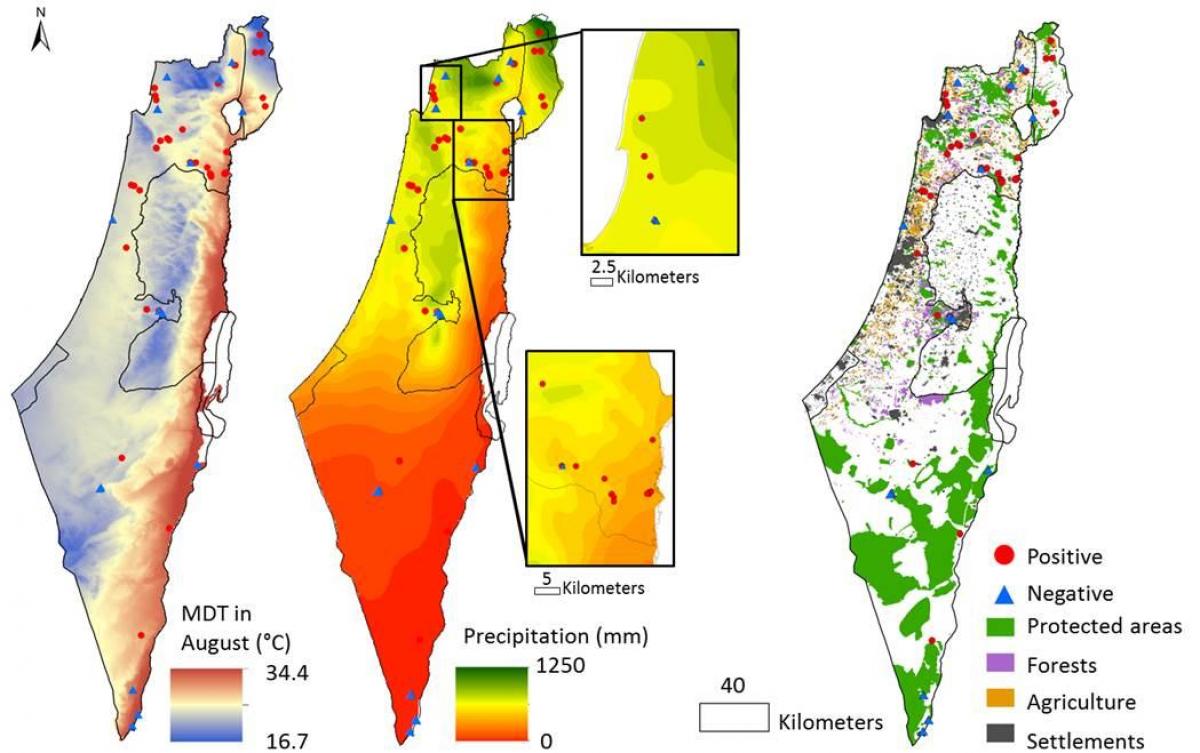 mapa ng israel klima