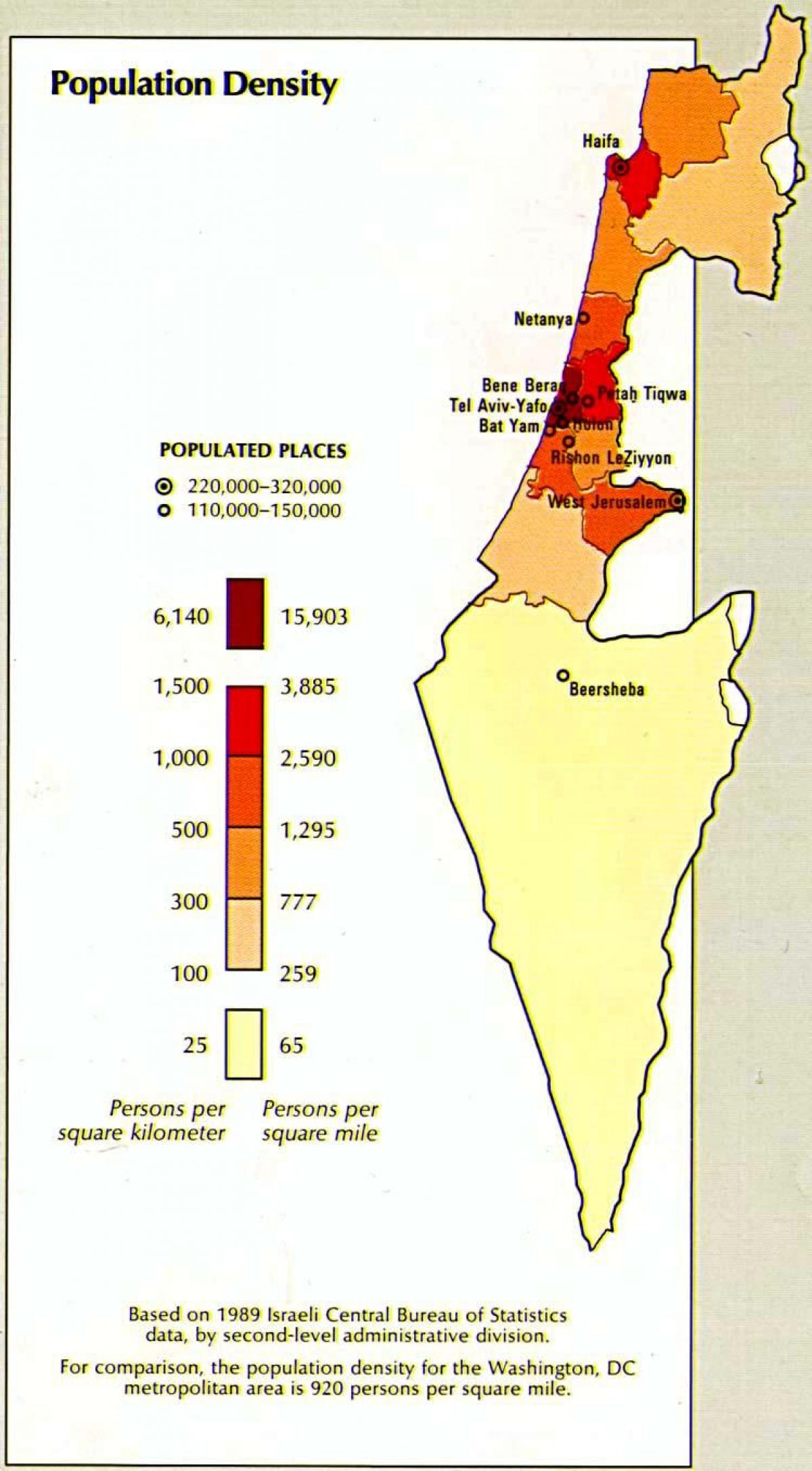 mapa ng israel populasyon