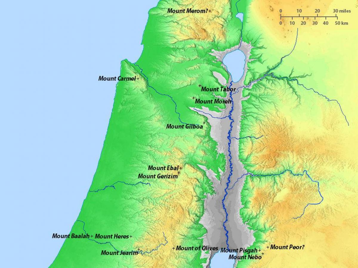 mapa ng israel sa bundok