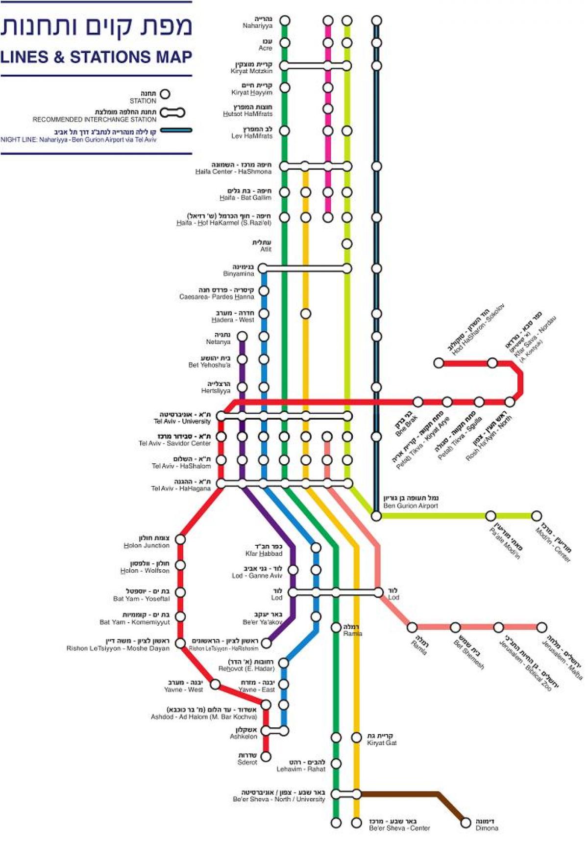 mapa ng israel tren