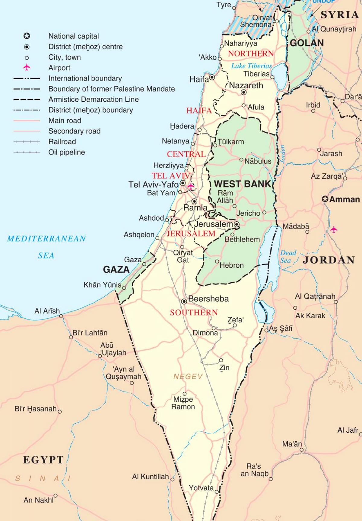 mapa ng israel turista